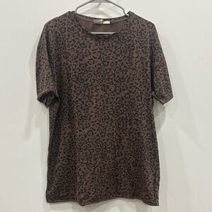 Brown Leopard Print T-Shirt